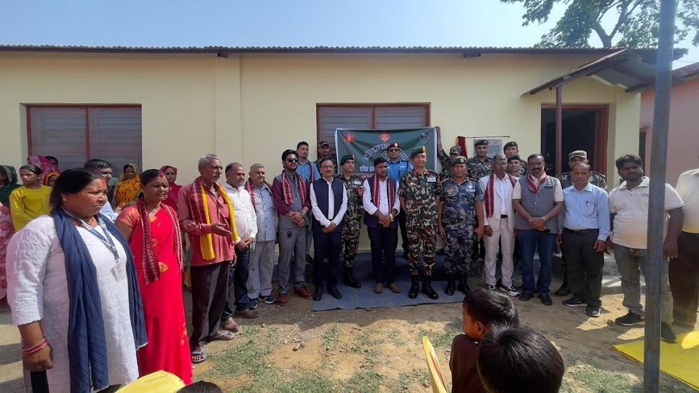 नेपाली सेनाद्वारा नवनिर्मित विद्यालय भवन समुदायमा हस्तान्तरण
