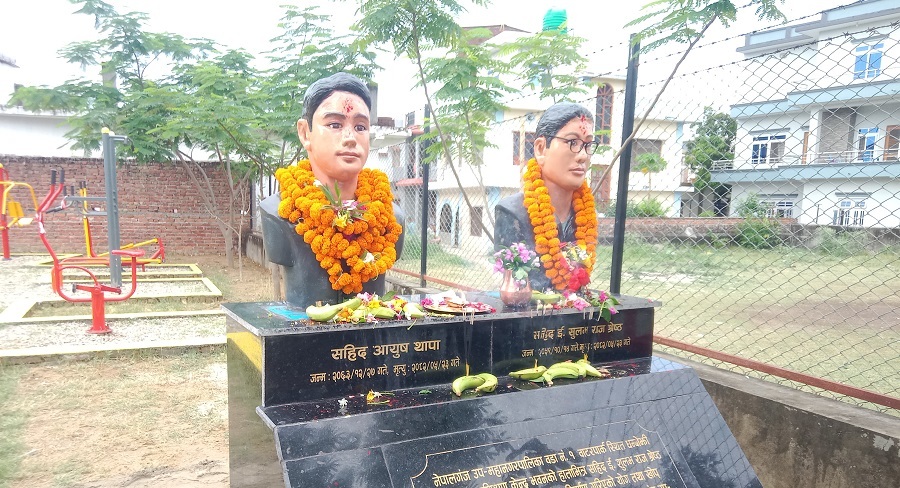 दुई युवा सहिदको शालिक अनावरण