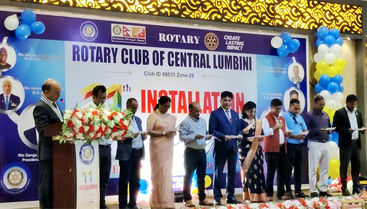 रोटरी सेन्ट्रल लुम्बिनीको अध्यक्षमा भण्डारी, समाजिक सेवालाई थप प्रभावकारी बनाउन जोड